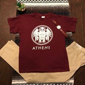 Maroon Athens Tee